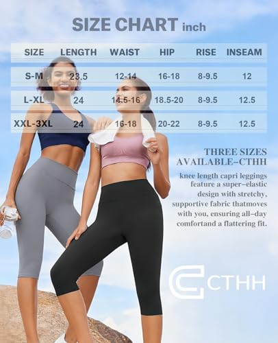 Image of CTHH High Waist Yoga Pants with Pockets for Women Tummy Control Yoga Leggings 4 Way Stretch Workout Pants