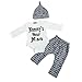 Produktbild Kinderbekleidung Bekeleideung Neugeborenen Jungen Strampler Tops Lange Hosen Hut Outfits Kleidung Baby Kinder Tops Hosen Bekleidungssets 3 STÜCKE SetLMMVP (0 Monate-18 Monate) (Schwarz, 70CM)