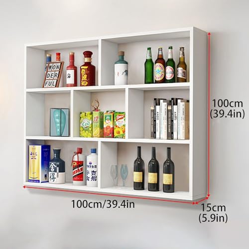 Soporte para botellas de vino para pared 100x15x100cm blanco miniatura 2