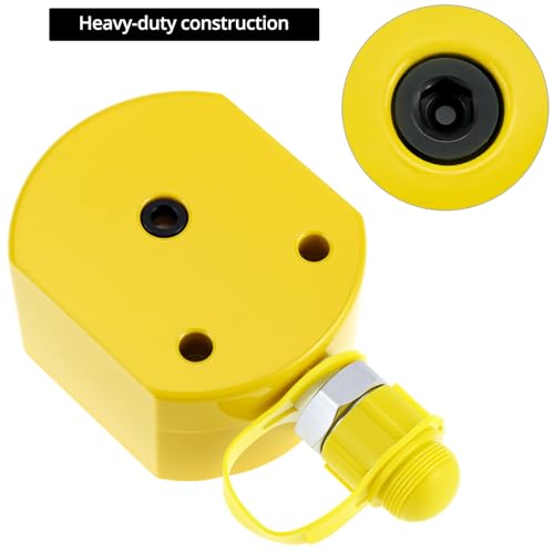 Image of QWORK 20T Hydraulic Cylinder Jack - Mini Hydraulic Ram Jack Porta Power with 13mm Stroke, Manual Pump & Heavy-Duty Metal Structure for Machinery & Construction