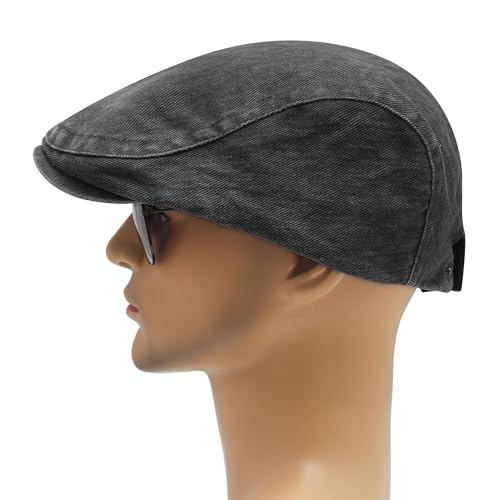 Image of ZLYC Men Cotton Flat Cap Summer Scally Ivy Gatsby Newsboy Beret Driver Cabbie Hunting Hat