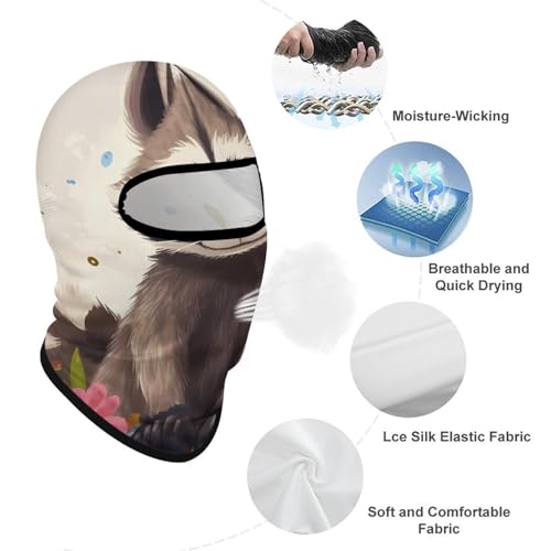 Balaclava para Hombres Máscara de Esquí de Raccoon Máscara Facial de Invierno para Ciclismo miniatura 3