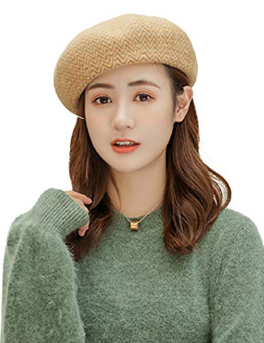 Legou Women's Wool Adjustable French Beret Cap