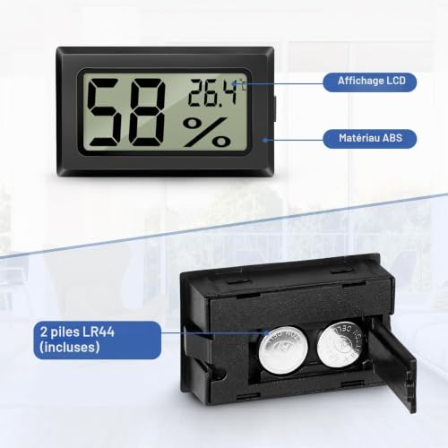 EEEKit 3 Paquets Thermomètre Hygromètre Numérique, Capteur de Température et d'Humidité pour Serre Bureau, Noir – vue 5