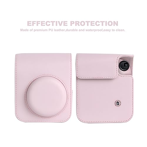 12-in-1-Zubehör-Set für Fujifilm Instax Mini 12 Sofortbildkamera mit Kameratasche + Fotoalbum & Rahmen + DIY-Aufkleber + Selfie-Objektiv + Wandrahmen + Farbfilter, Rosa - Blossom Pink, Kompakt