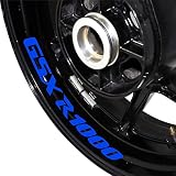 scooter Aplique Adhesivo Para Motocicleta, Aplique Decorativo Reflectante, Película De Rayas De Neumáticos Para SUZUKI GSXR1000 Gsx R1000 pegatina borde (Color : Blu)