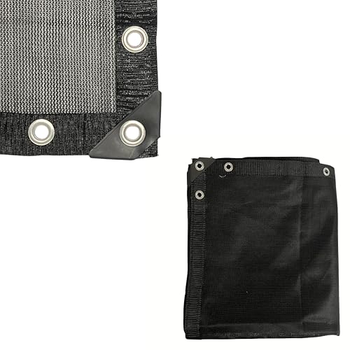ATE Pro. USA - 7' ft. x 20' ft. Heavy Duty Black Knitted Mesh Tarp with Grommets 73% Shade Use for Shade, 27% Filtered Sunlight, UV Protection, Green House, Garden, Nursery, Canopy, Pools, Dump Truck
