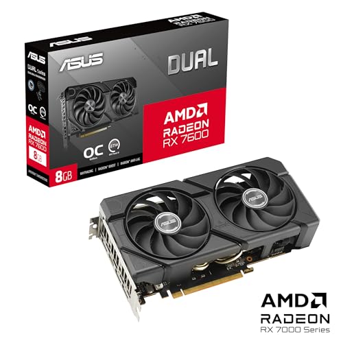 Dual Radeon RX 7600 EVO OC Edition, Scheda Grafica 8 GB GDDR6, fino a 2715 MHz nella Modalità Boost, PCIe 4.0, 1 HDMI 2.1, 3 DisplayPort 1.4a, Nera, DUAL-RX7600-O8G-EVO - Scheda video - Immagine 8