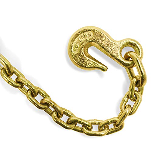 Two 2-In. X 27-Ft. Heavy-Duty Ratchet Straps With Chain Ends And Grab Hooks, 10,000 Lbs. Break Strength | Chain Tiedowns By Dc Cargo Mall #TOP2