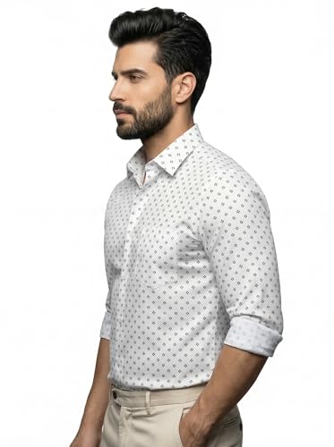 Image of Amazon Brand - INKAST Men's Printed Cotton Shirt | Full Sleeve | Regular Fit | Comfortable Formal Stylish Shirt for Men | Man Shirts for Professional Look