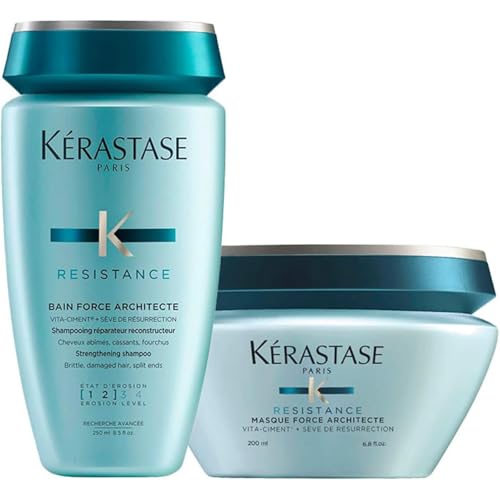 KÉRASTASE Résistance - Routine Réparatrice - Renforce & Protège - Technologie VITA-CIMENT & Sève de Résurrection - Cheveux Abîmés, Cassants & Fourchus...