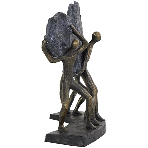 Estatua decorativa de personas en polystone bronce 13 x 5 x 11 pulg miniatura 4