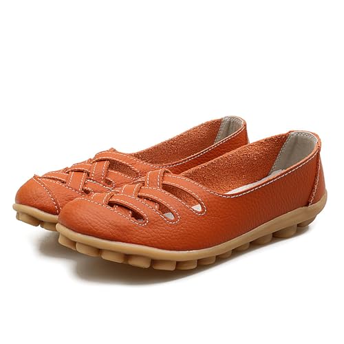 Mocassins tendance à bout rond femme FGRID | Chaussures cuir anti-fatigue
