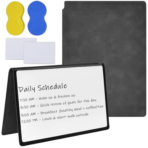 Ulluthu 2 Stück A5 Mini Whiteboard, A5 Whiteboards Notizbuch Notizblock Abwischbar Mini Memoboard mit Stifte Thuch und Radiergummi Tragbare Schreibtafel für Büro Schule Zuhause Schreibtisch Listen