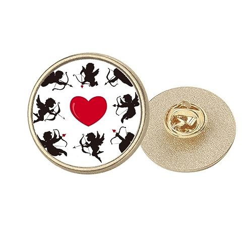 Broche ange Cupidon rouge en métal doré, bijou de veste vintage taille M