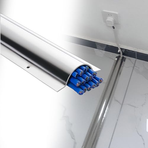 Corrector de cables semicircular, canaleta gruesa con cubierta de metal para suelo, exterior, taller y gestión de cables de TV