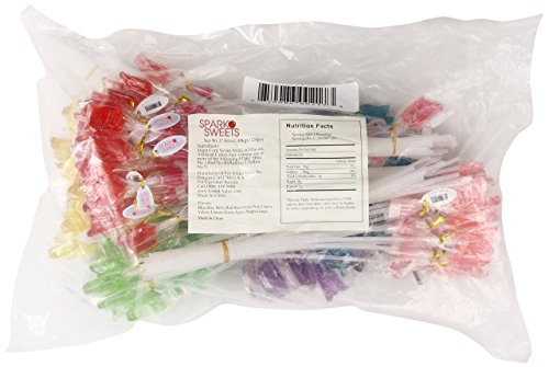 Twinkle Pops Lollipop, Tulips Shapes (Pack Of 100 Lollipops), 12 Inch Long Lollipop Stem, Handcrafted In Usa, 6 Vibrant Colors, Fruit Flavors, 37.80 Ounce By Sparko Sweets #TOP1