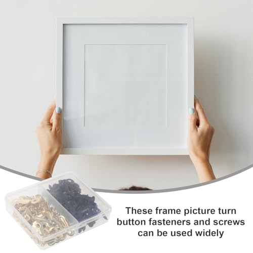 Image of Ciieeo 120Pcs Picture Frame Hardware Backing Clips Frame Fasteners with Screws for Hanging Photos Picture Frames and Artwork Frame Fixing Hardware