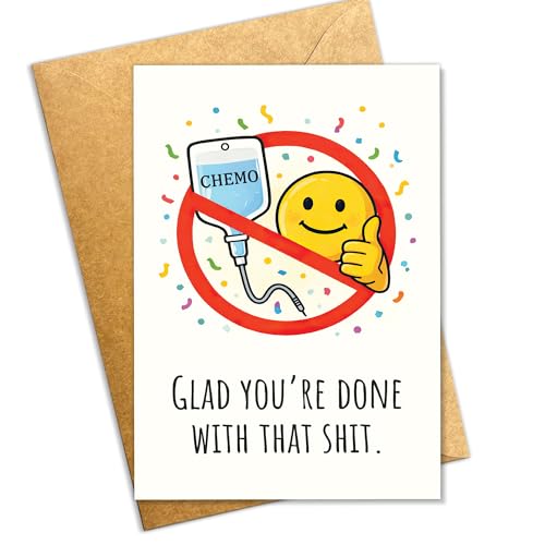 Podagree ������������T�o�C�o�[�O���[�e�B���O�J�[�h�AGlad You're Done With That Shit Chemo Card�A�_�[�N���[���A���w�Ö@�����J�[�h�A�K���t�@�C�^�[�p��_�ȗ�܂��J�[�h 8x5.3�C���` �����t��