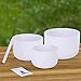 SOLSHINE 3PCS Crystal Singing Bowl Set 8 9 10 inch E G F Chakra Tuned With Singing Bowl Mallet Suede Strikers and O-rings