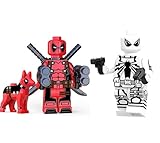 Red Dead P W/Dog + Anti-Venom Kawaii Mini Figure X-Men Series Marvel Superhero Comic Book Character Movie Red & White & Black