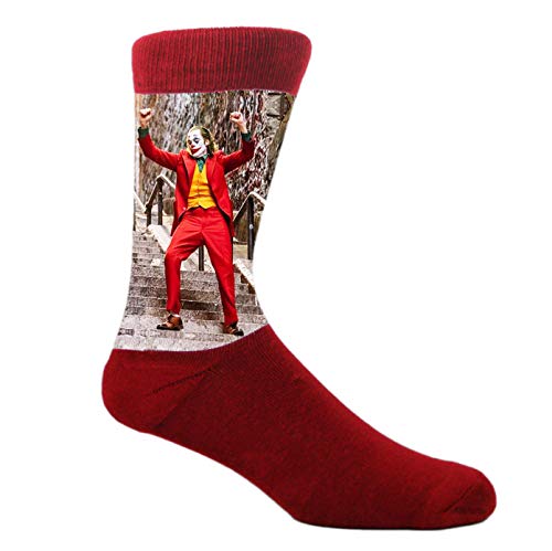 Maroon Joker Dye Sublimated Dress Crew Socks - Main Image