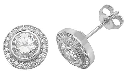 Boucles d'oreilles argent 925 anti-allergie avec oxyde de zirconium brillant