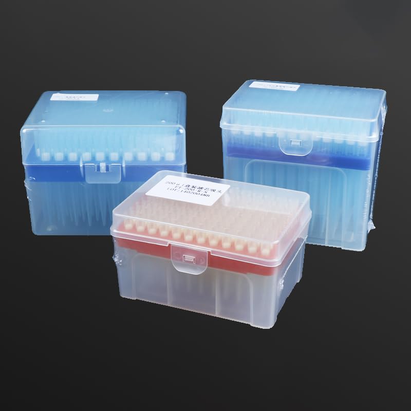1 lot Lab 10/20/100/200/1000ul sans enzyme d'ADN ARN sans source de chaleur Boîte en polypropylène avec embouts de filtre disponibles en utilisation générale (embouts de 200 ul et boîte)