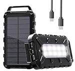 WOWMVP Cargador Solar 26800mAh, Power Bank Solar B...: Cargador solar de teléfono móvil de 26800 mAh: el cargador solar actualizado dispone de una batería de polímero de litio de alta densidad de 26800 mAh para cargar la mayoría de los teléfonos 3-4 veces, lo que es más de 4 veces para el iPhone 14, casi...
