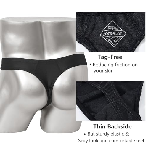 ZONBAILON Men's Thong Underwear G-Strings Silk Bikini Underwear Pouch Athletic Panties Breathable M L XL 2XL4