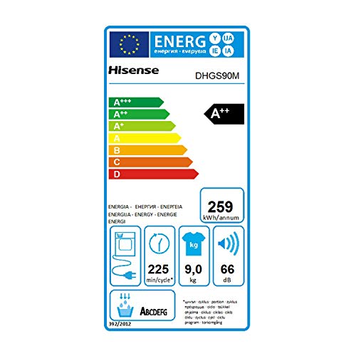 Hisense-DHGS90M-Secadora-con-Bomba-de-Calor-Tratamiento-con-Vapor-Carga-Frontal-9-Kg-Motor-Eficiente-Inverter-Aire-Ionizado-Iluminacion-en-el-Tambor-Display-Led-Blanco