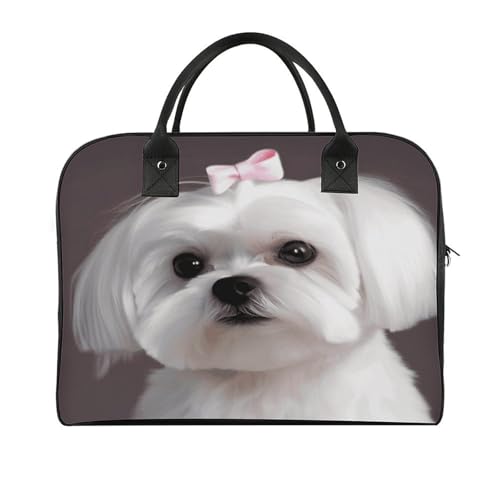 Maletín ligero para laptop con diseño perrito maltés miniatura 1