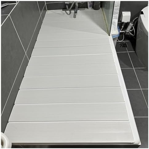 Folding PVC Bathtub Cover - Insulation Shutter Lid, Durable Dust Protection Board (70x138x0.6cm), Scalable Bath Accessory for Energy Savings and Hygiene