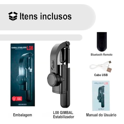 Estabilizador Celular Bastão Pau Selfie Tripé 360 Bluetooth