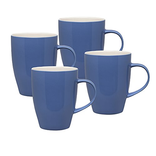 Harold Import Dinnerware Coffee Tea Mugs, Ceramic Stoneware, Bayberry, 12-Ounces, Set of 4 Mugs