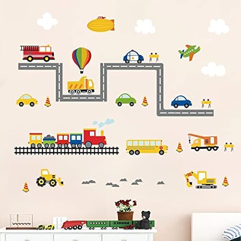decalmile Pegatinas de Pared Transportes Vinilos Decorativos Cover