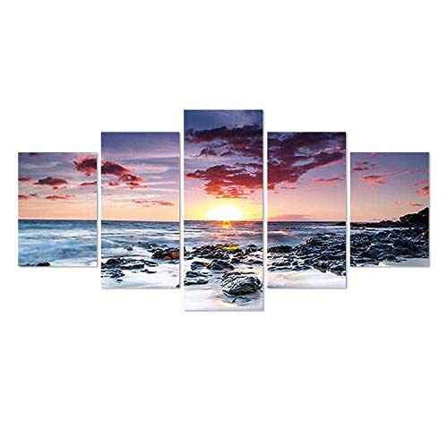 SuperDecor DIY 5D Diamond Painting Kits Full Drill Diamond Embroidery Sunset Over The Sea by Number Kits for Adults and Kids Home Walls Decor