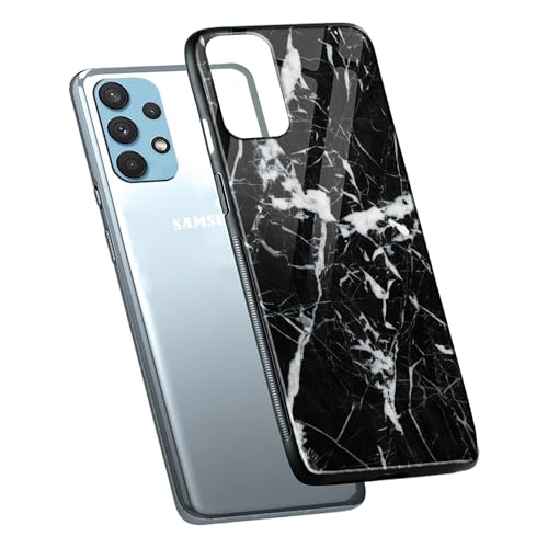 Image of COLORflow Back Cover Compatible with Samsung Galaxy A23 4G / A23 5G | Black Marble White | Shockproof TPU Bumper Cover with Camera Protection Back Cover