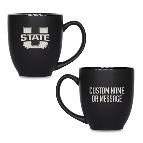 Image of Rico Industries NCAA Primary 15-Oz Personalized Matte Black Bistro Mug - for Hot or Cold Drinks