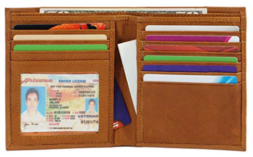 Euro Style Leather Wallets | Bifold Hipster | Credit Card Holders (Tan)2