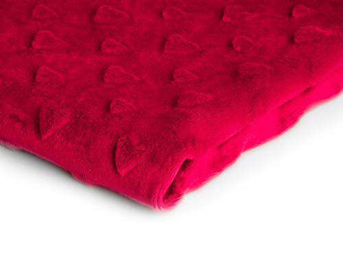 Minky soffice tessuto con sbalzato cuore 50 x 155