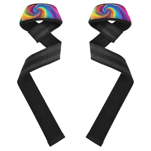 Nander Colorful Tie Dyeing Wrist Straps for Weightlifting,Lifting Straps with Neoprene Cushioned Wrist Padded and Anti-Skid Silicone for Strength Training,Bodybuilding,Deadlifting