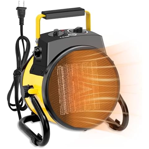 Outdoor Patio Heater, 1500W Electric Garage Heater with Overheat Protection, 3S Quick Heat, 3 Modes, 90° Tilt Rotation, Portable Space Heaters for Greenhouse, Garage, Patios, Outdoor Use Cover