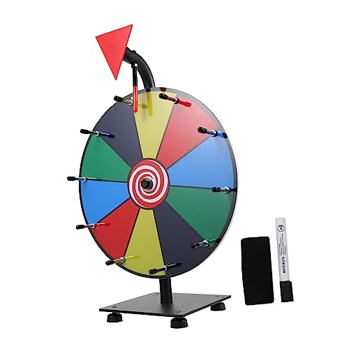 BRIGHTFUFU 1Set Colorful Prize Wheel for Events Tabletop Erasable with Slots Compact Gaming Wheel for Giveaways Contests and Company Activities