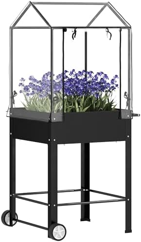 Outsunny Huerto cuadrado sobre patas con revestimiento de plástic...