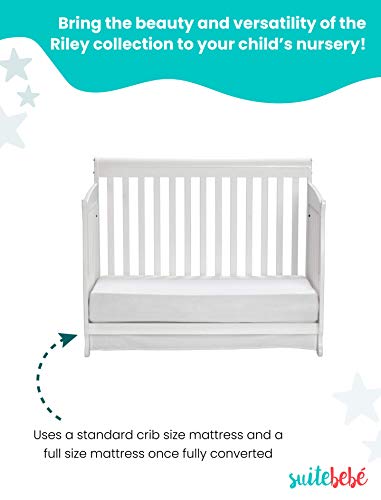 Suite Bebe Riley 4-In-1 Convertible Crib, White #TOP2