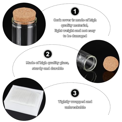 Image of BENECREAT 32 Pack 15ml Glass Jars Bottles Decoration Bottles with Cork Stoppers for Party Favors, Arts, Small Projects and DIY Decorations