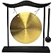Feng Shui Brass Gong Desktop Zen Art for Fortune with Red String Bracelet