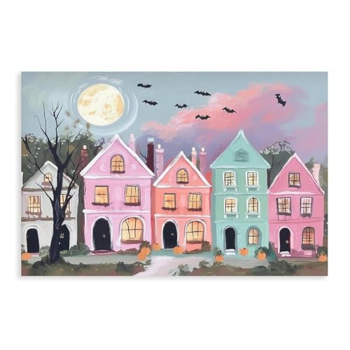 Poster sur toile village effrayant pour transformer un mur blanc triste