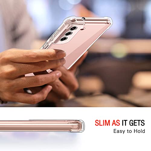 Image of Lustree Back Cover Transparent Case Compatible with Samsung Galaxy S22 | Clear + TPU Case with 4 Corner Air Cushion Protection & Camera Protection | Slim& Stylus Cover